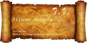 Tillner Valéria névjegykártya